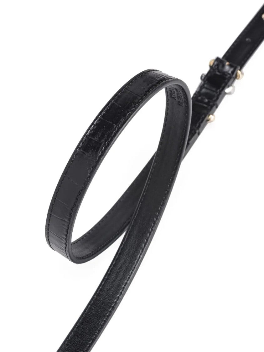 Pinko Crocodile-Effect Leather Belt