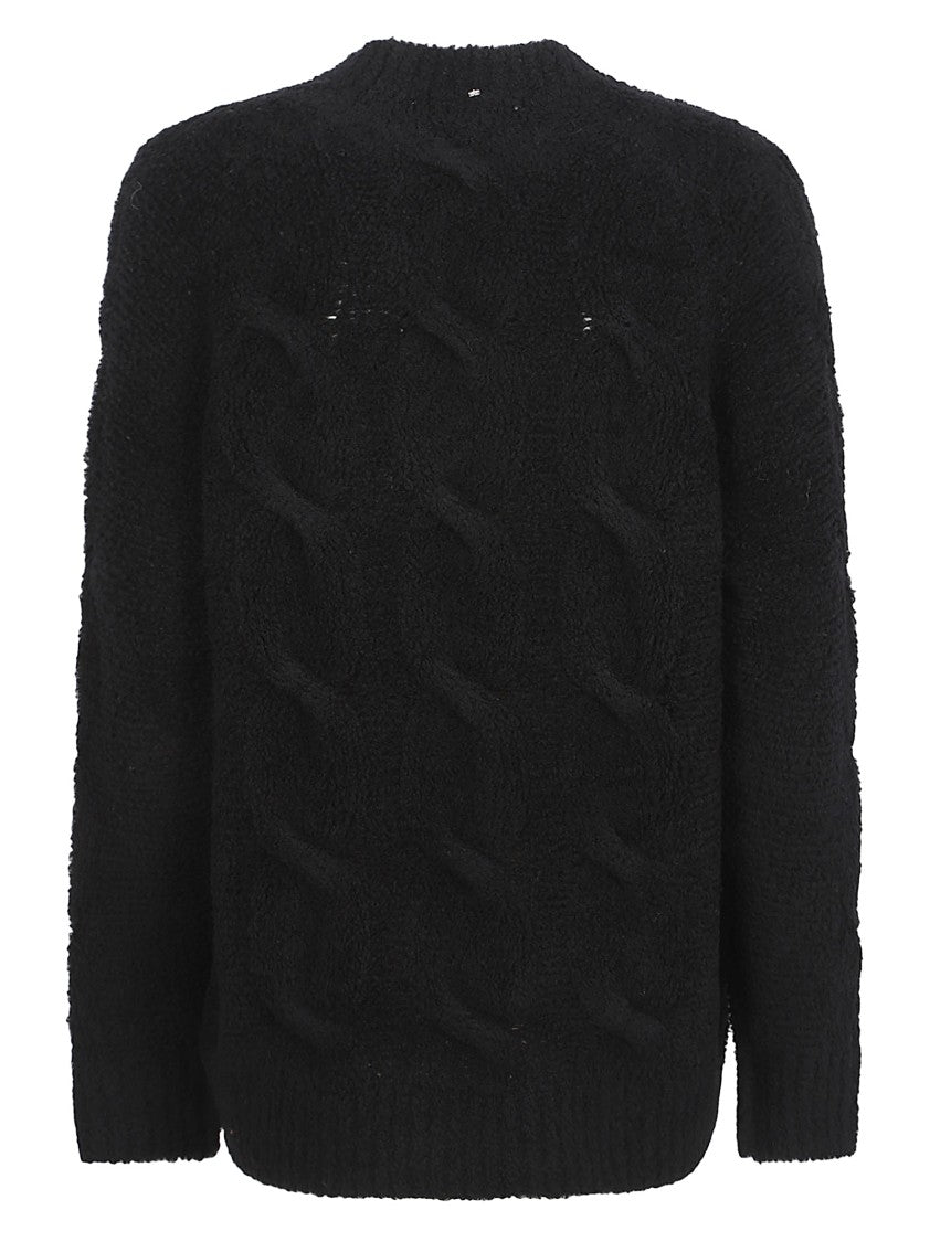 Max Mara Textured Knit Sweater With Classic Crew Neckline