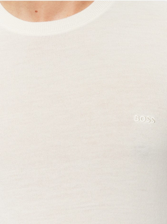Boss Crewneck Sweater With Embroidered Logo