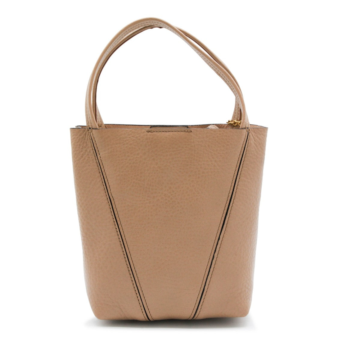 Chloé Structured Beige Leather Spin Tote With Charms