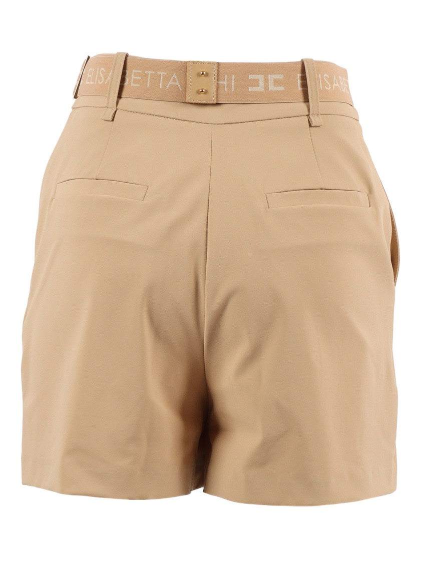 Elisabetta Franchi High Waisted Tailored Buckle Shorts