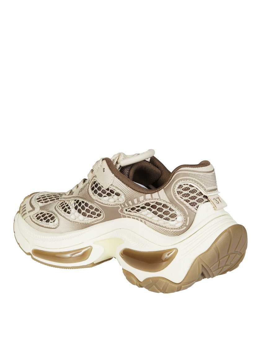 Ash Layered Suede Platform Sneakers With Translucent Accents