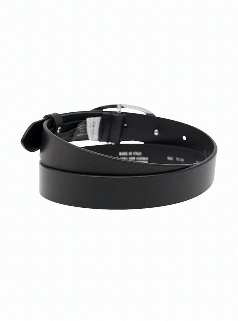 Diesel Polished Oval Buckle Leather Belt