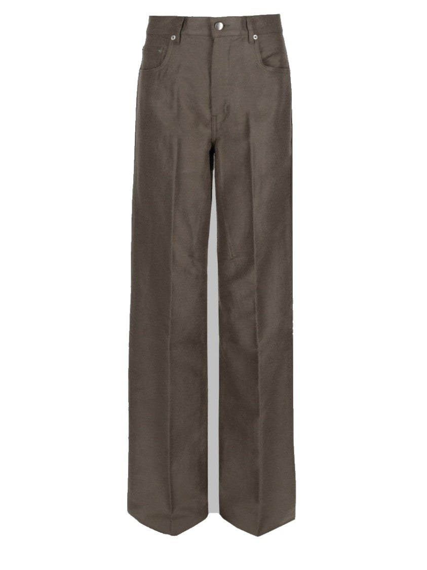 Rick Owens Wide-Leg High Waist Pants With Structured Fit