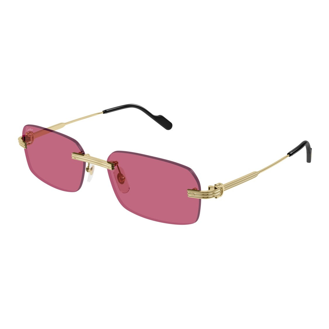 Cartier Ct0271s Rimless Pink Lens Sunglasses