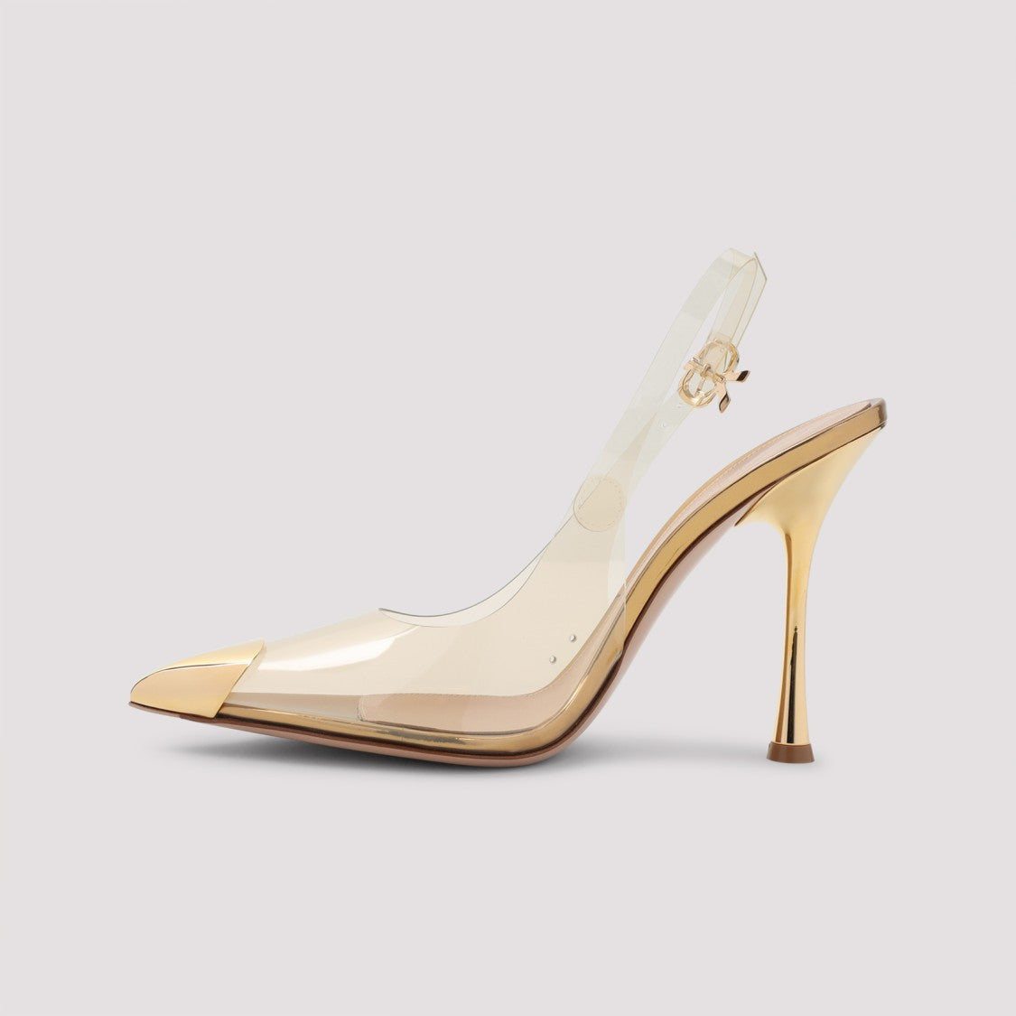 Gianvito Rossi Metallic High-Heeled Pumps With Transparent Upper