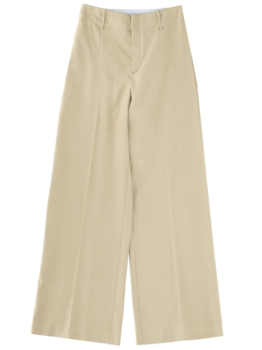 Alysi Neutrals Linen Blend Wide-Leg Pants