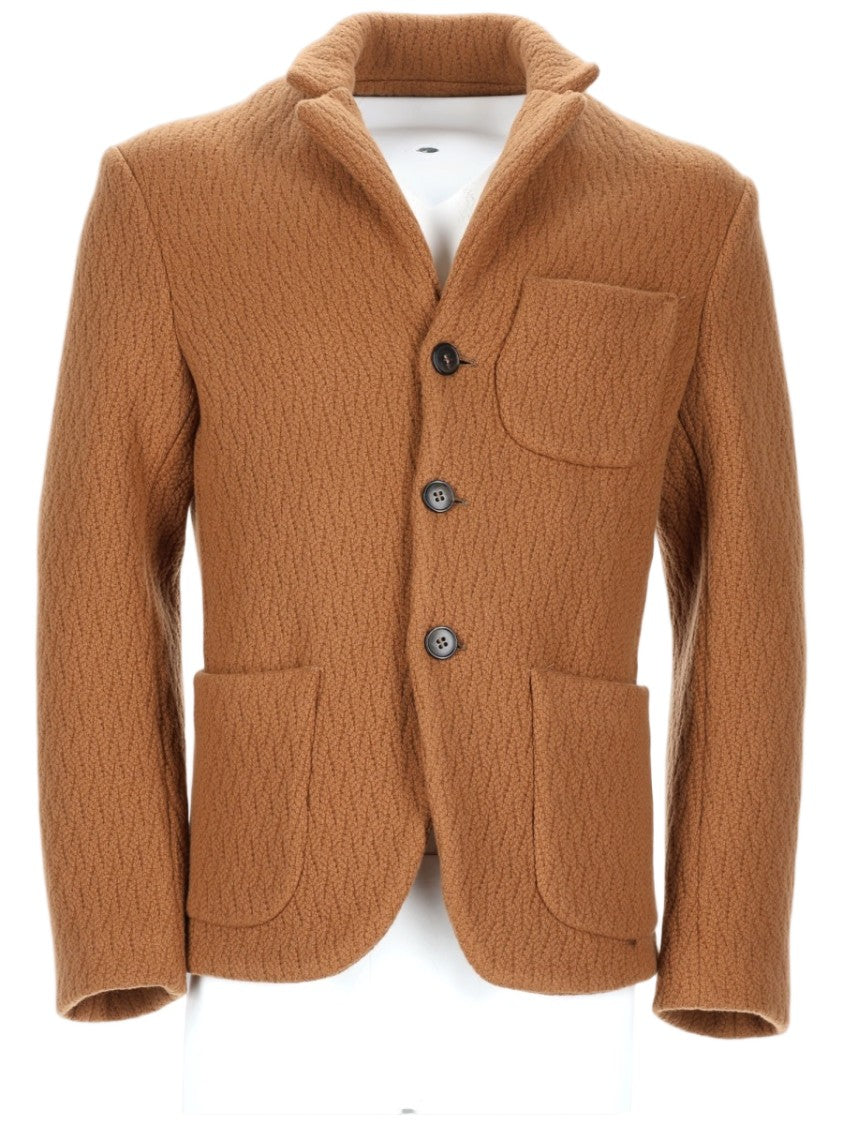 Brian Dales Textured Wool And Cashmere Jacket With Structured Collar