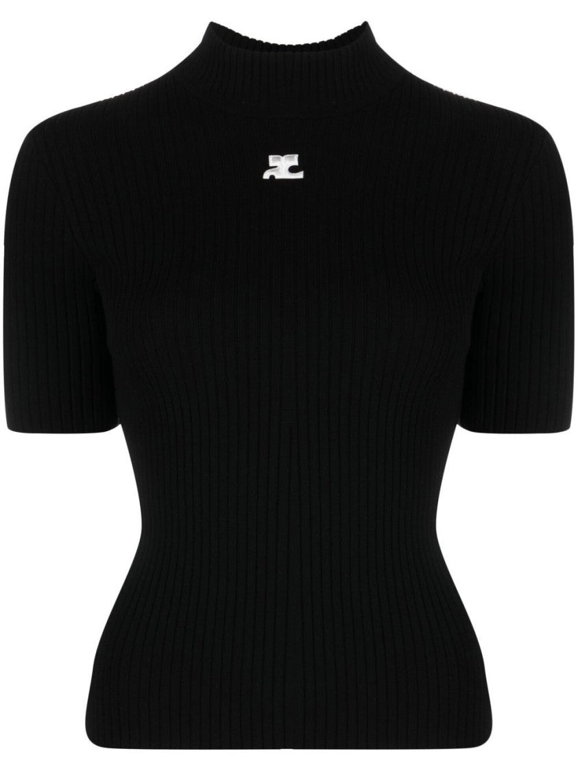 Courrèges Black Silk And Nylon Lightweight Top
