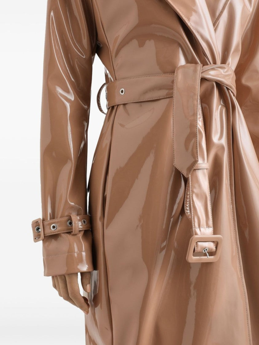 Dolce & Gabbana Knee-Length Brown Trench Coat