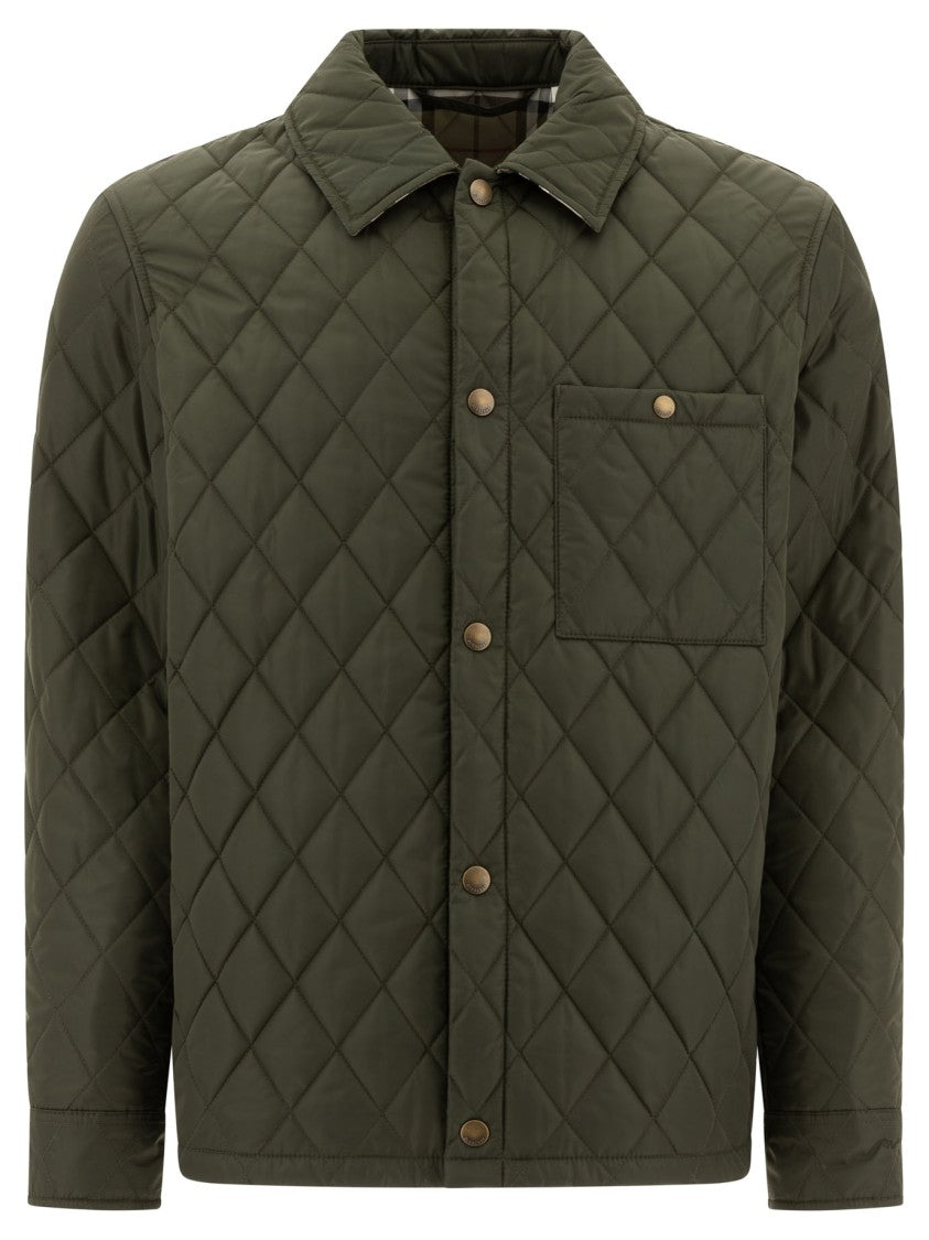 Burberry Quilted Cotton Jacket With Classic Collar