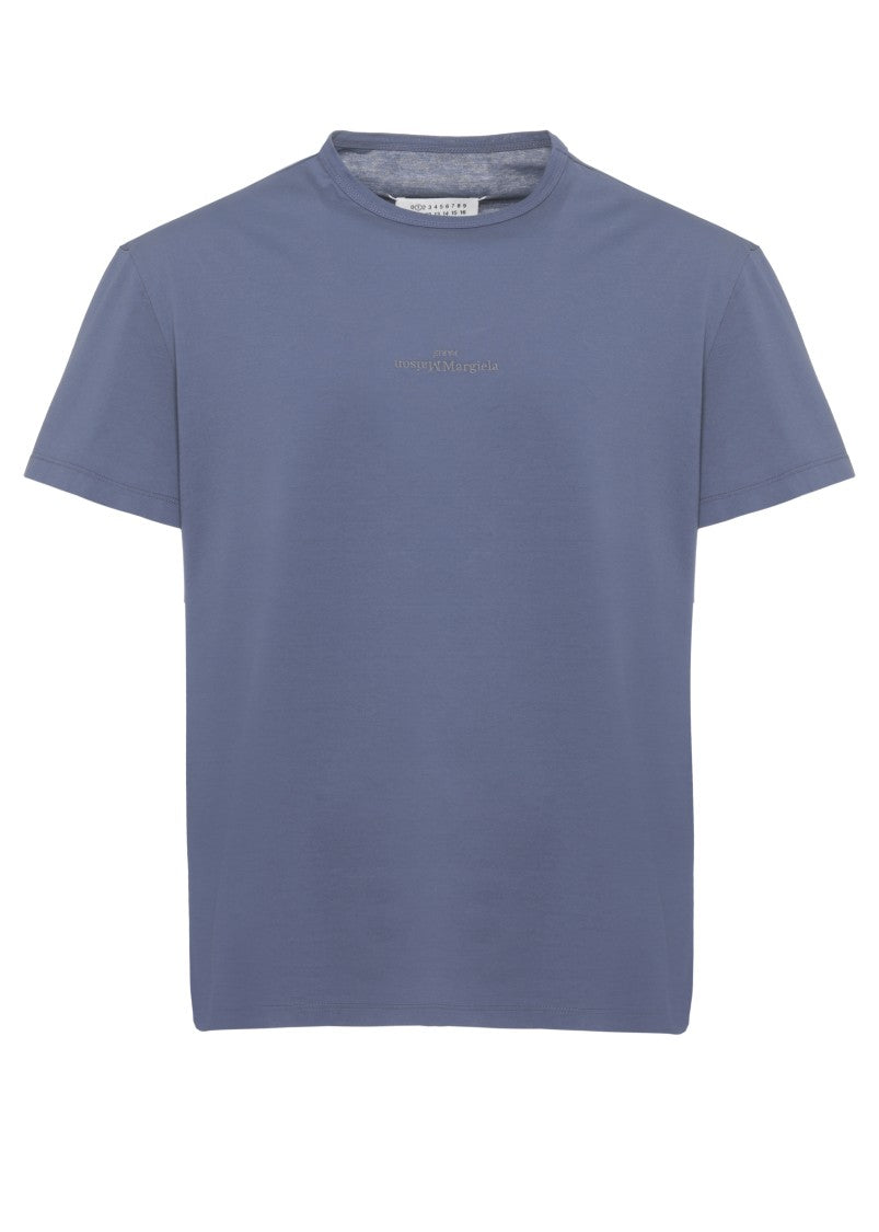 Maison Margiela Blue Logoed Cotton T-Shirt