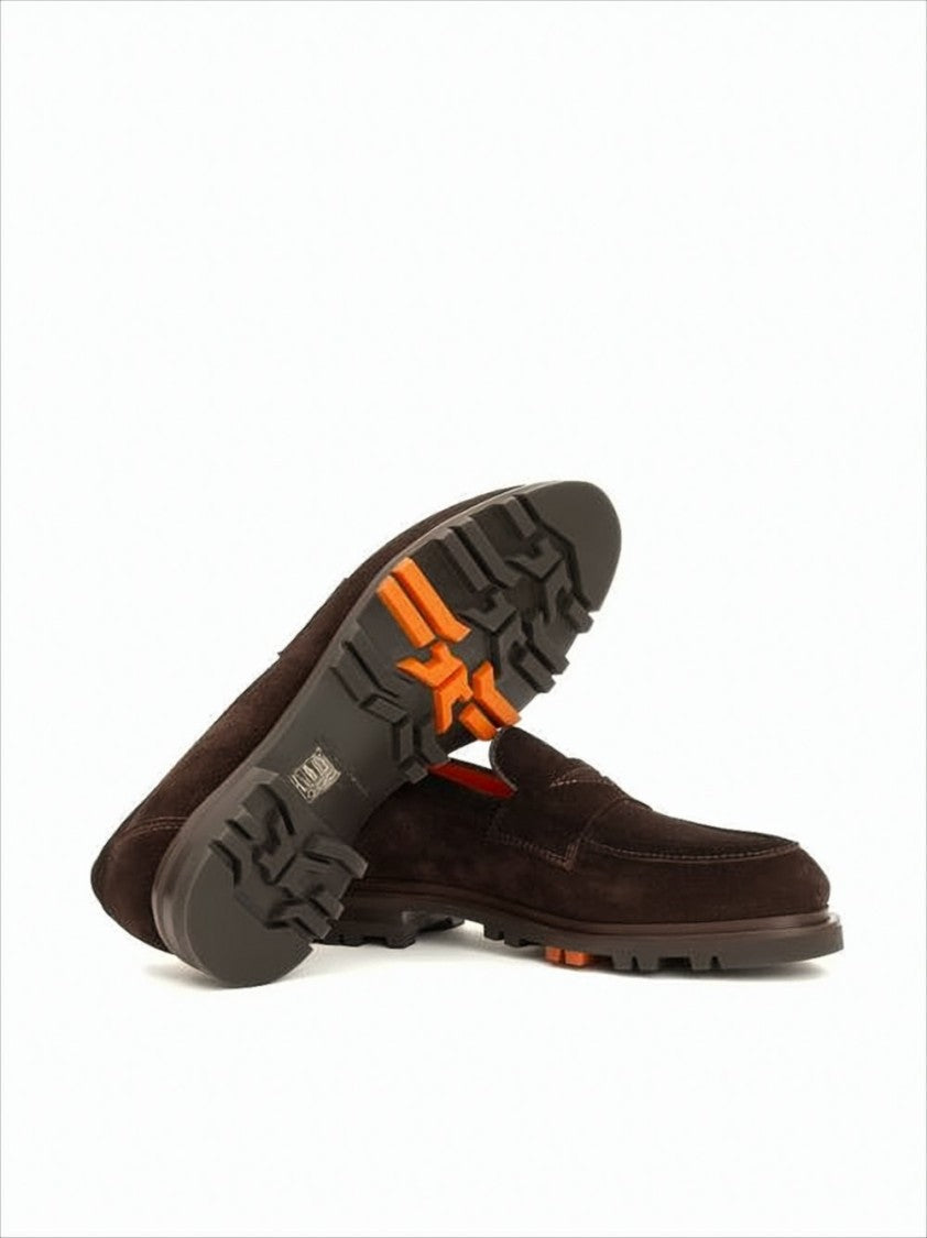 Santoni Goodyear Construction Suede Moccasins