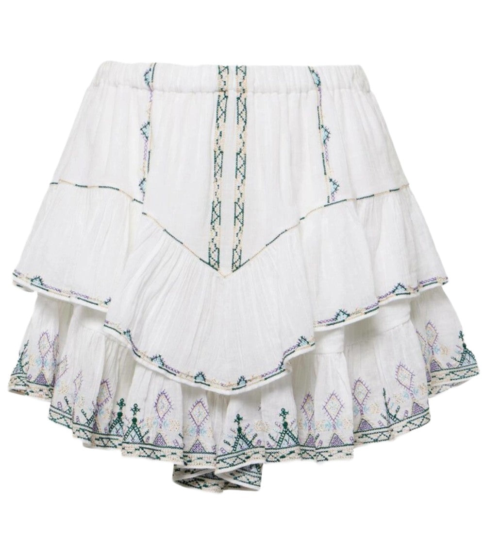 Isabel Marant Flowing Neutrals Shorts With Delicate Ruffles