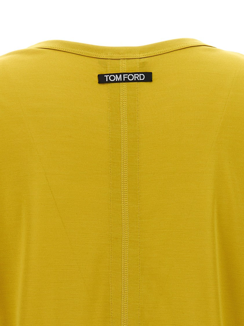 Tom Ford Relaxed Silk T-Shirt With Crew Neck And Seam Detail