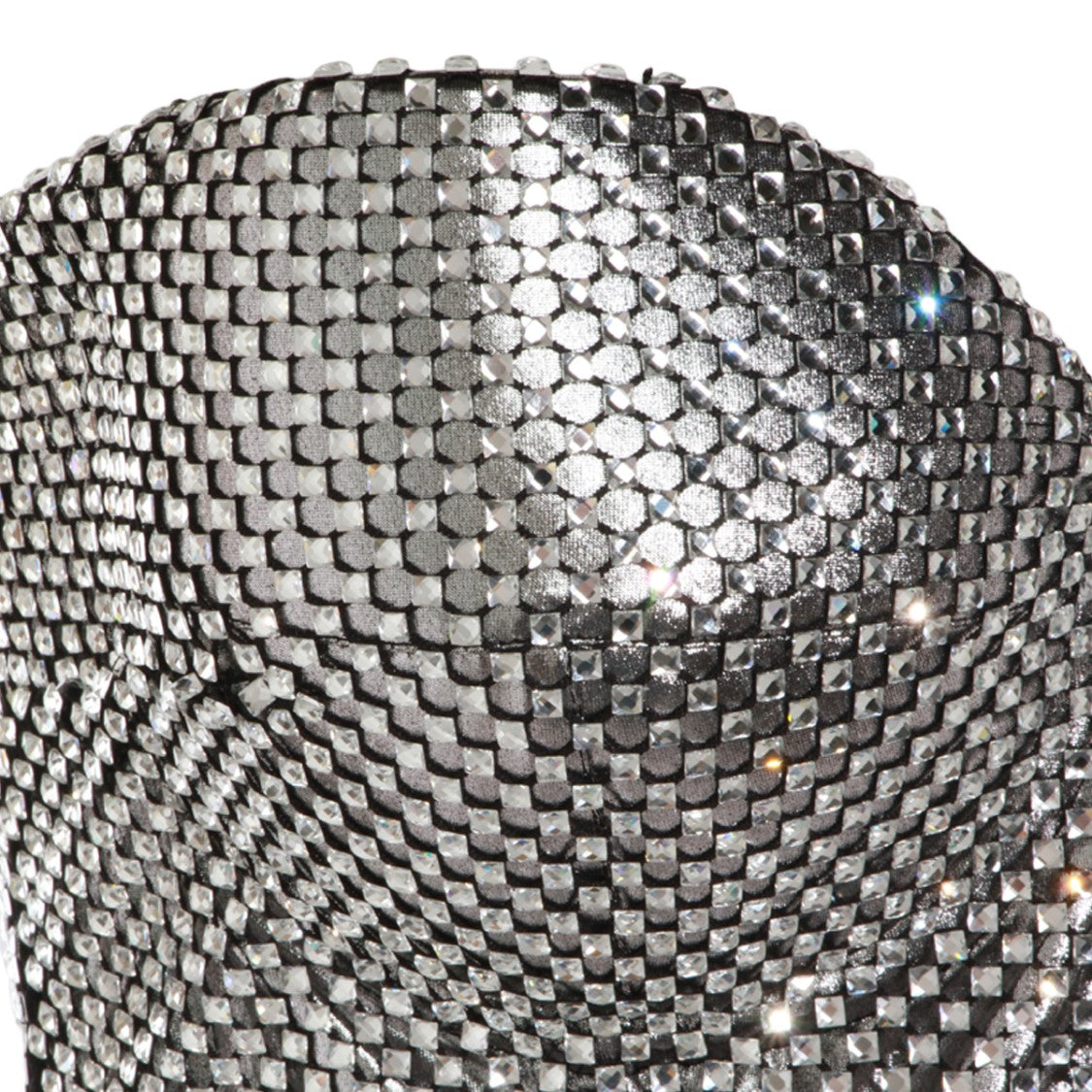 Dolce & Gabbana Reflective Silver Mini Dress With Structured Bust