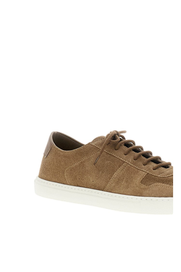Common Projects Beige Suede Low-Top Sneakers With Lace-Up Closure
