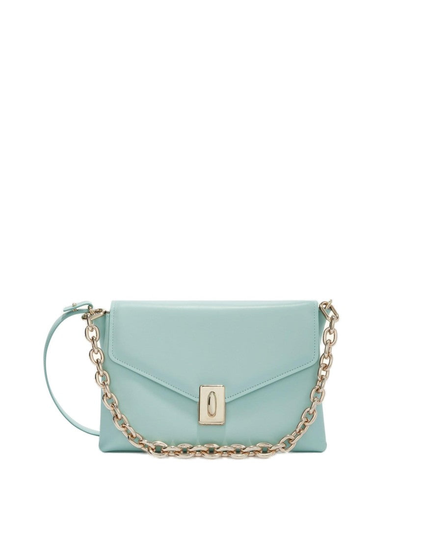 Furla Meridiana Shoulder Bag In Aquamarine Leather