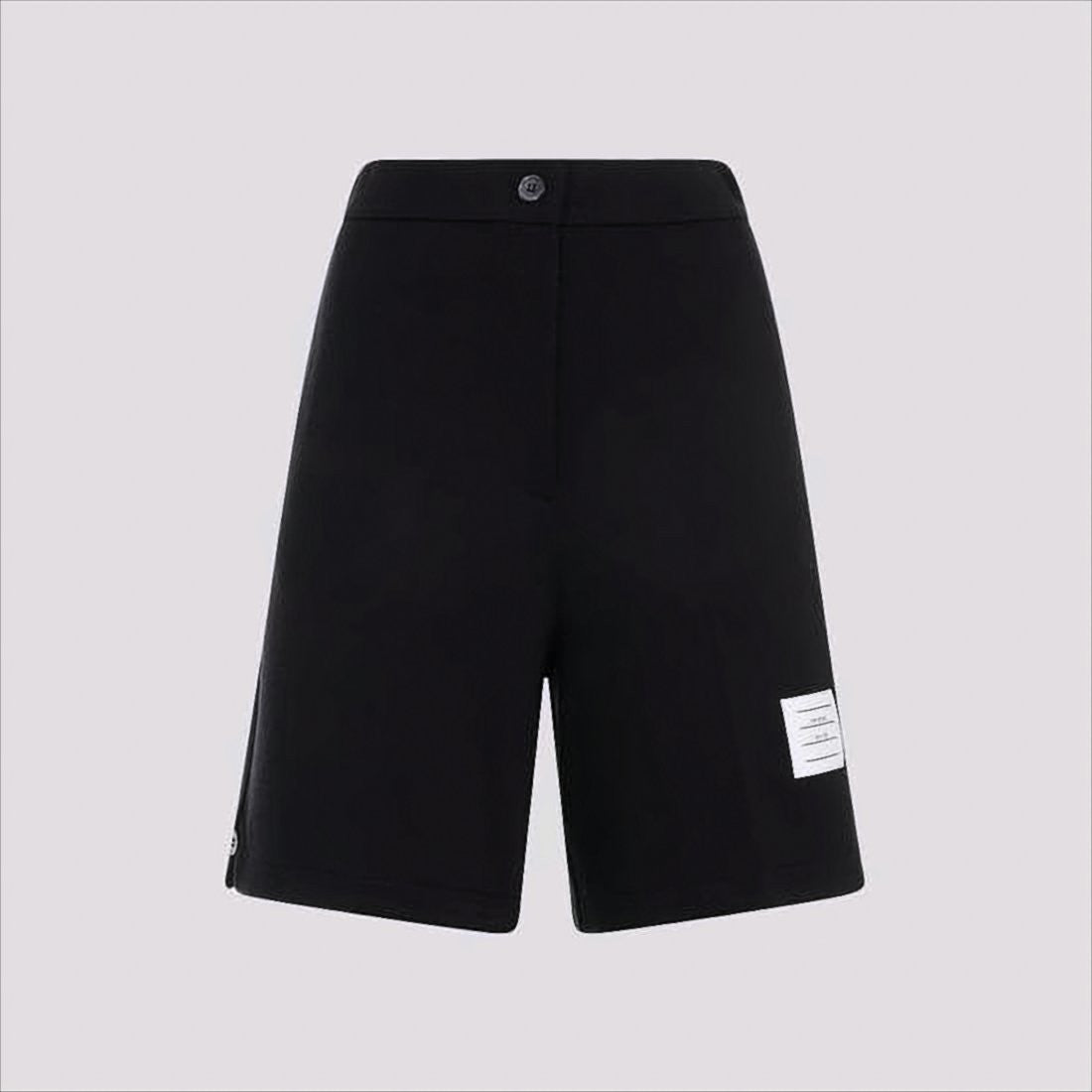 Thom Browne Tailored Black Shorts With Clean Silhouette And Subtle Patch