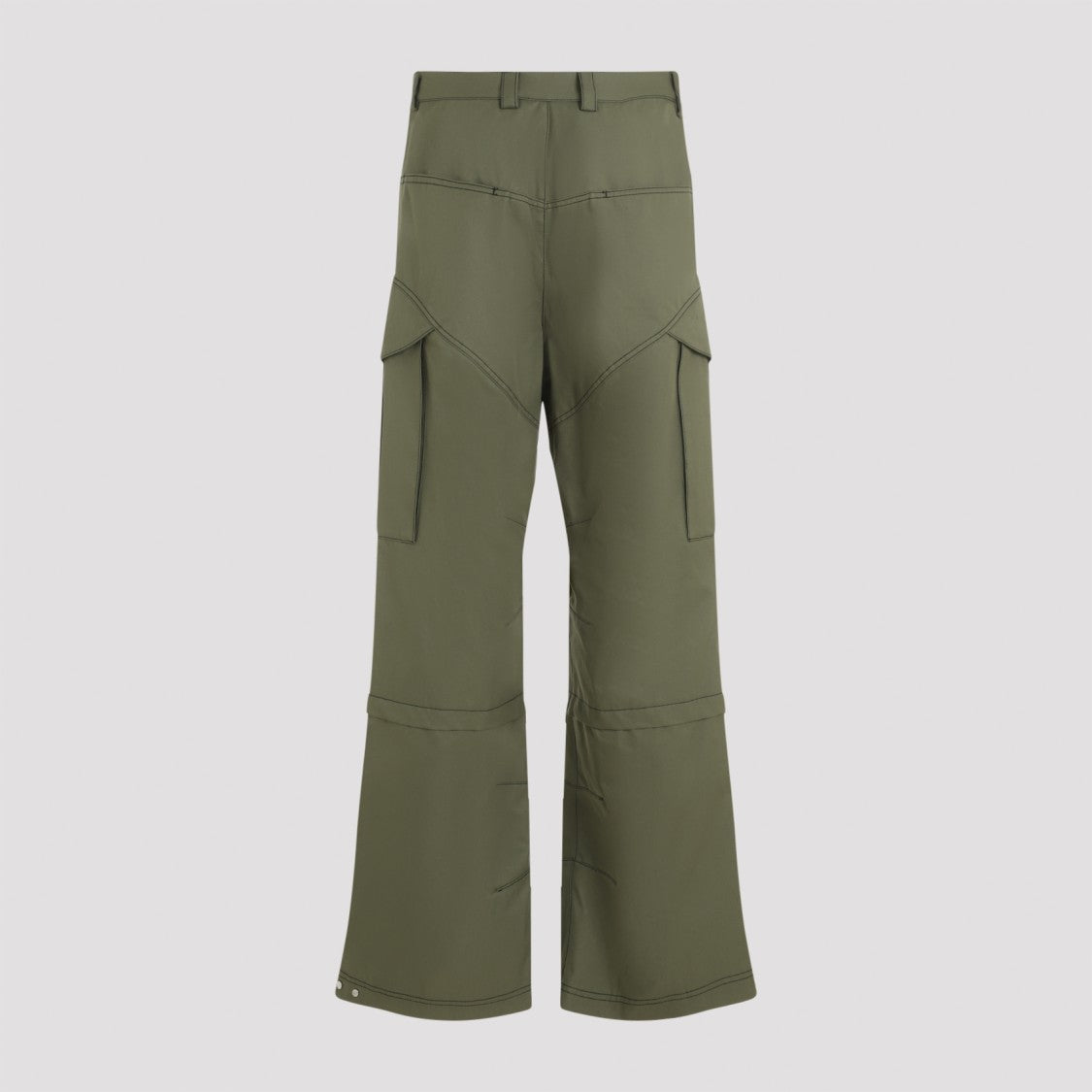 Off-White Army Green Cotton Straight Cargo Pant