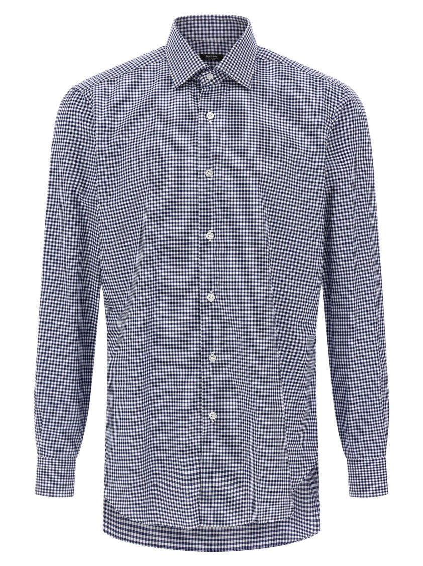 Barba Vichy Check Slim Fit Cotton Poplin Shirt