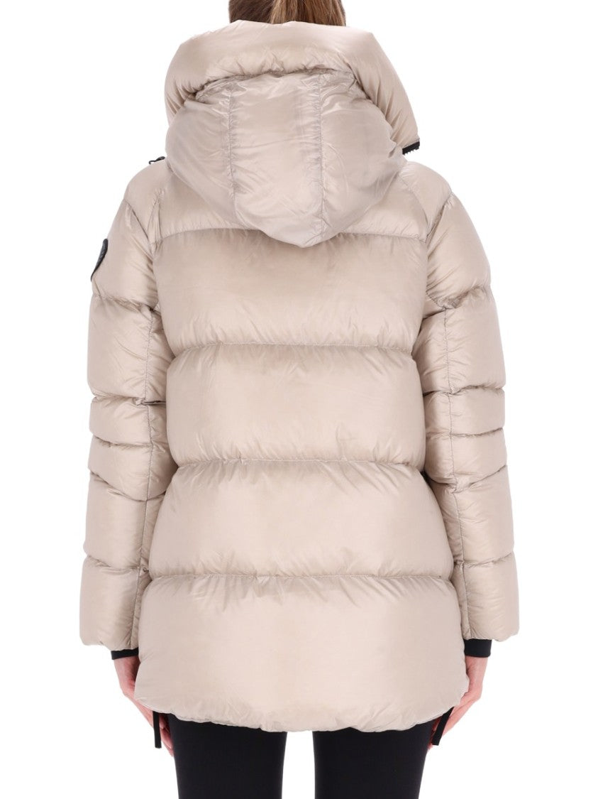 Canada Goose Ivory Puffer Jacket With High Collar