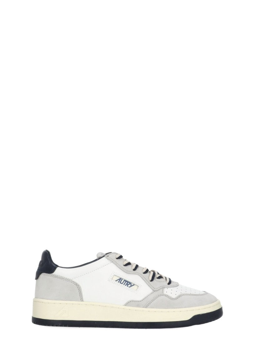 Autry White Medalist Low Leather-Blend Sneakers