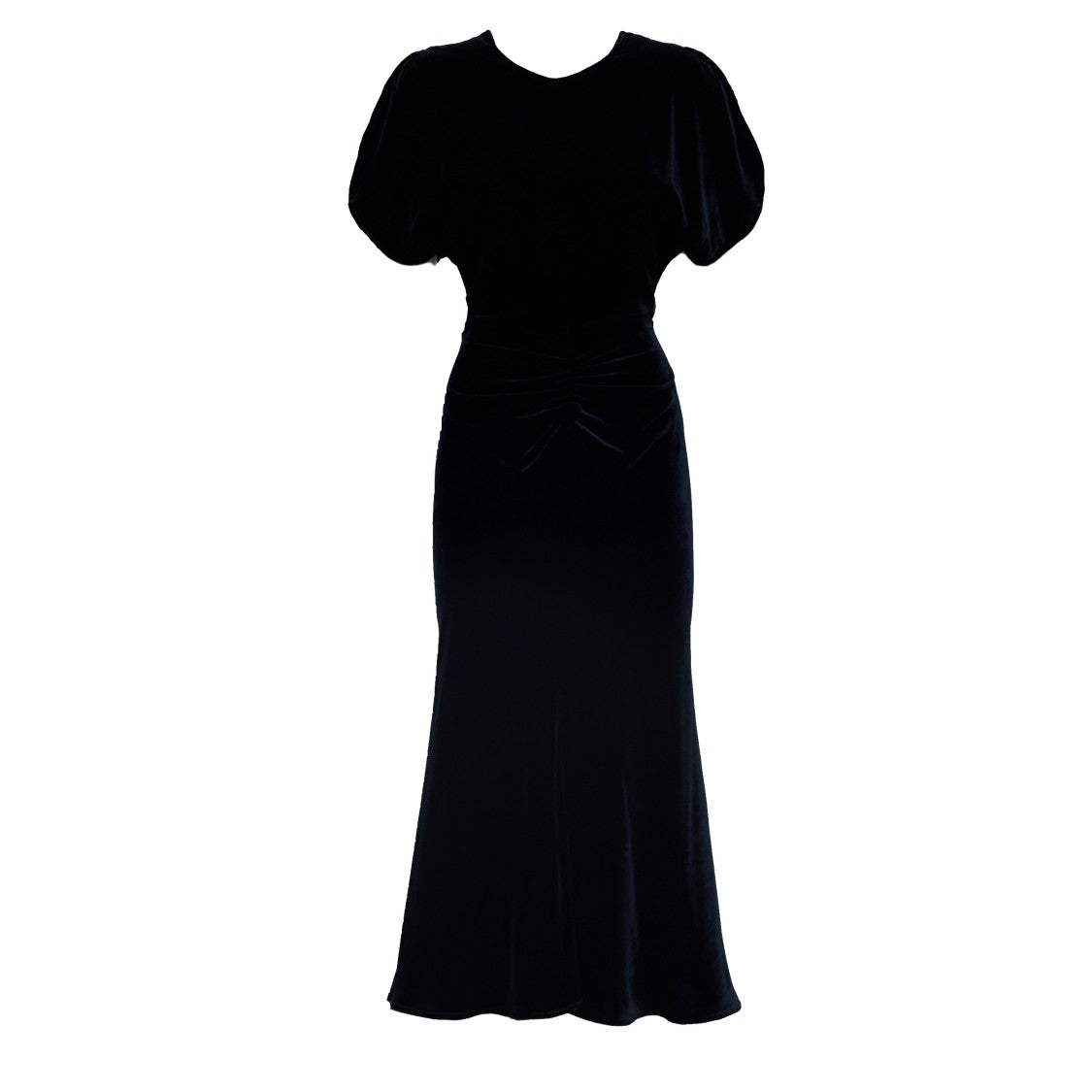 Victoria Beckham Bela Pleated V-Back Midi Dress