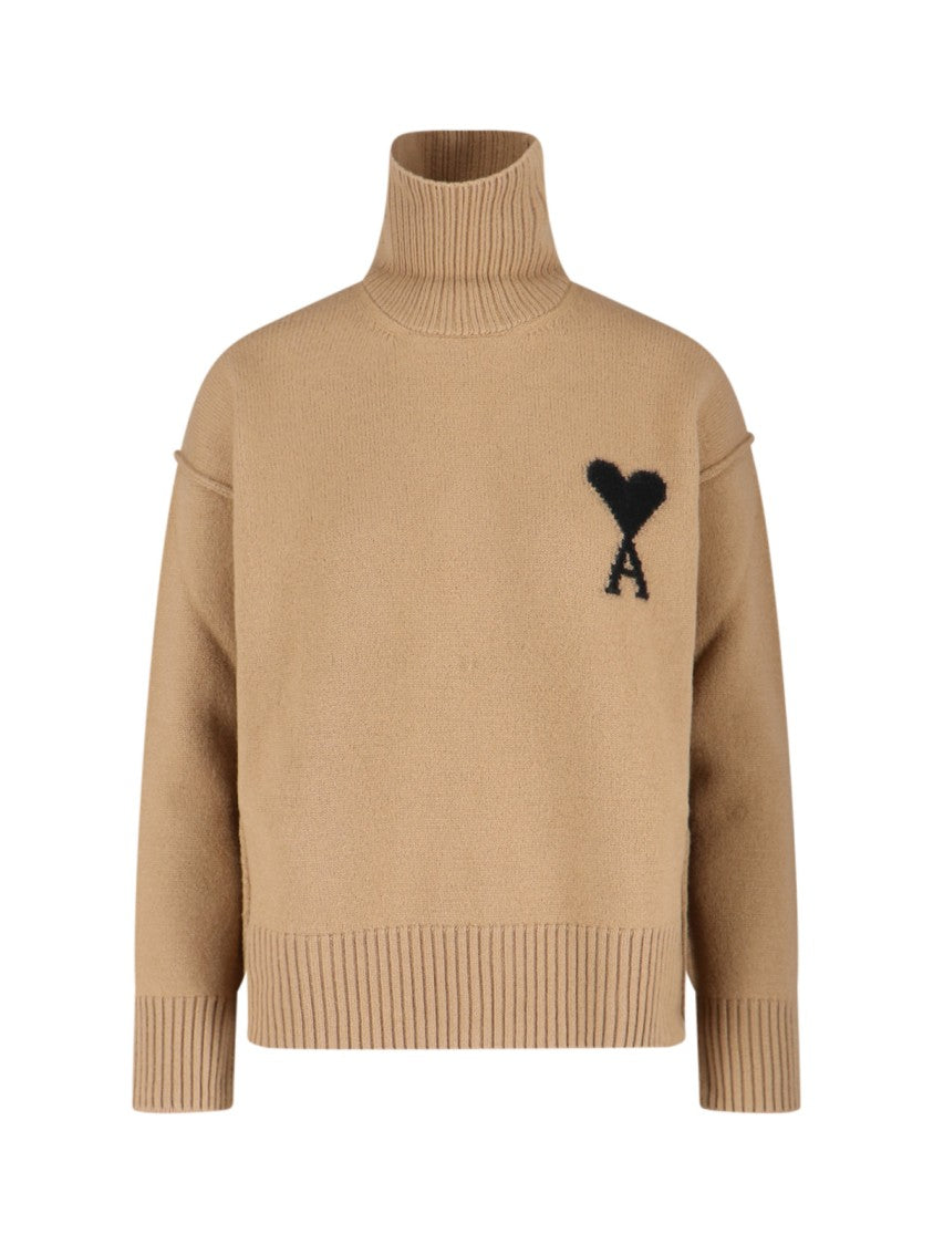 Ami Logo Sweater – Brown