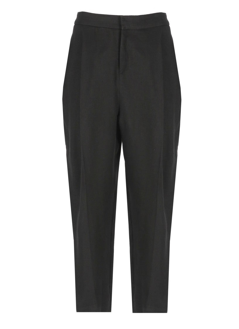 Elisabetta Franchi Tailored Black Pants With Side Slit Pockets