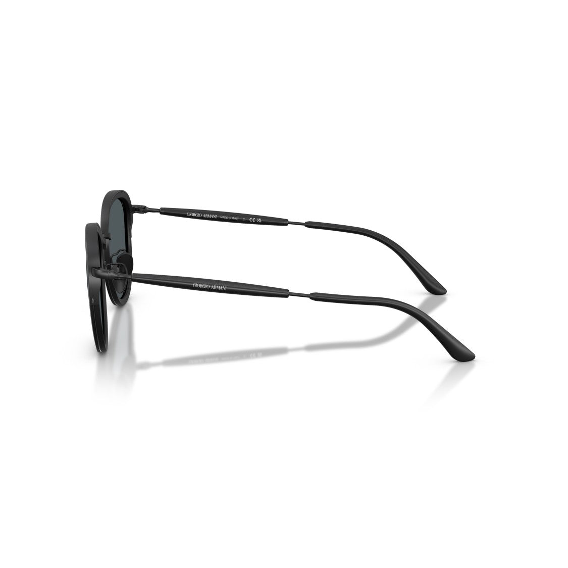 Giorgio Armani 0Ar6176 Matte Black Metal Frame Sunglasses With Rounded Lenses