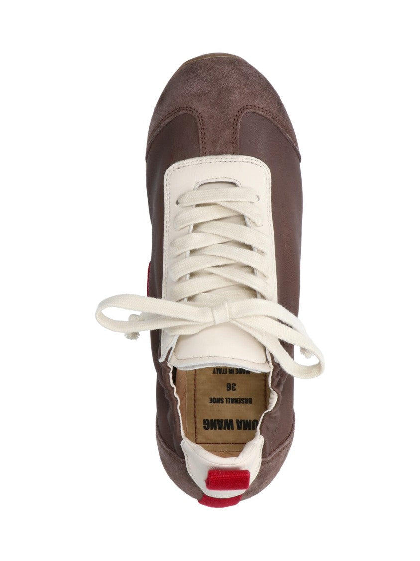 Uma Wang Brown Leather Sneakers With Suede Accents