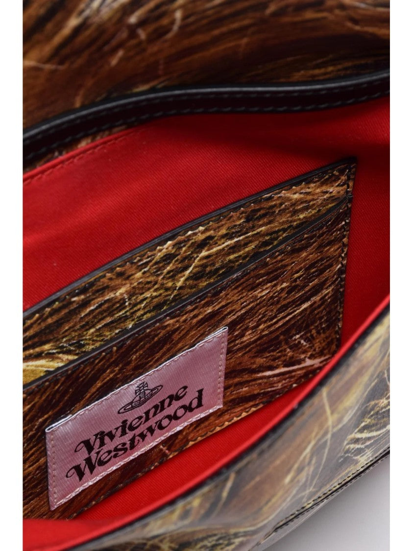 Vivienne Westwood Vivienne Westwood Amy Crossbody Clutch With Textured Leather And Geometric Accents