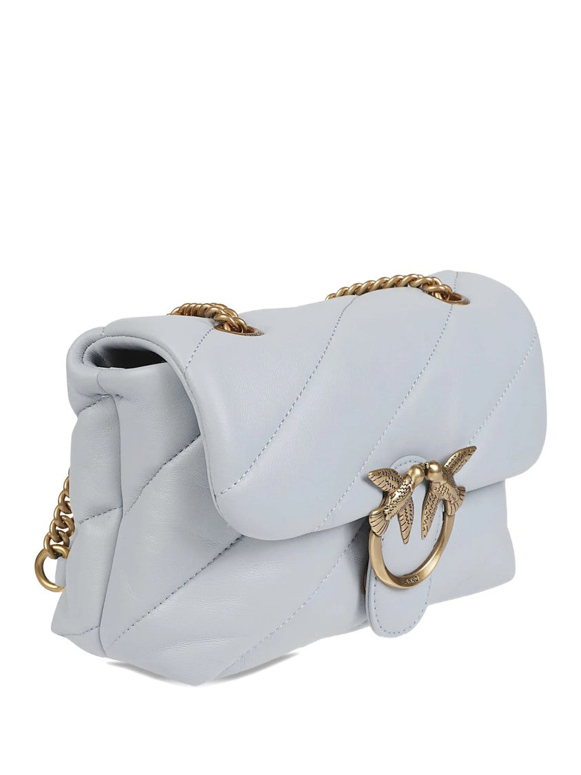 Pinko Love Puff Mini Quilted Leather Satchel