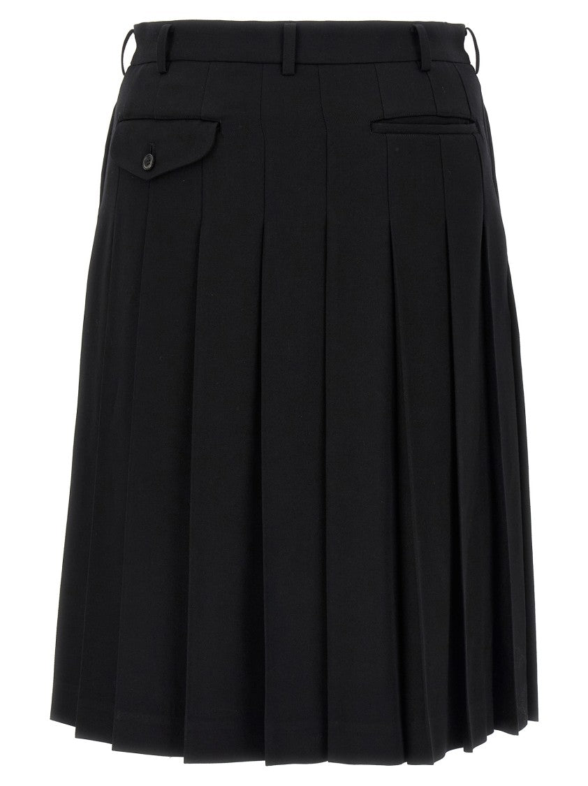 Comme Des Garçons Pleated Wide-Leg Bermuda Shorts