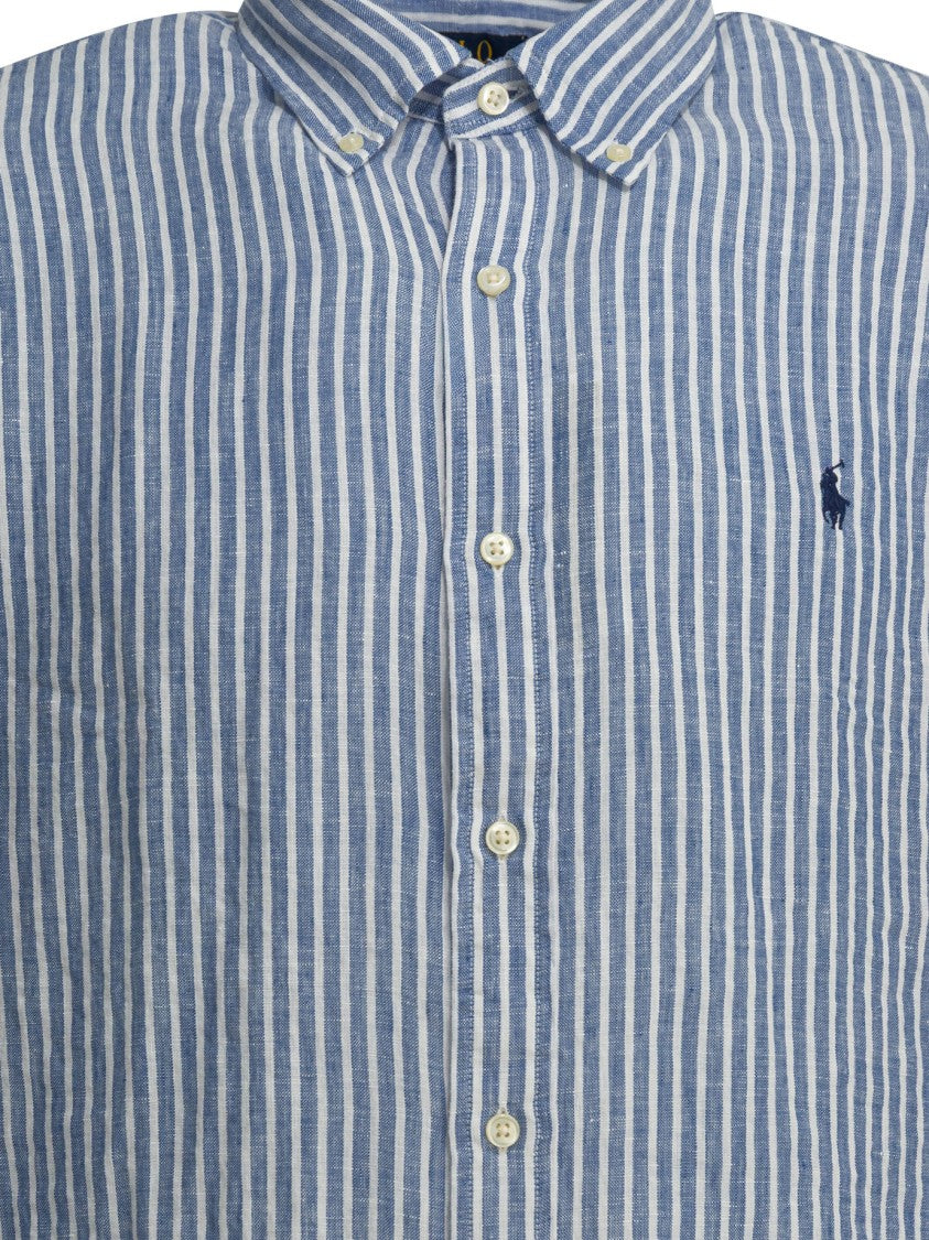 Polo Ralph Lauren Vertical Striped Long-Sleeve Linen Shirt
