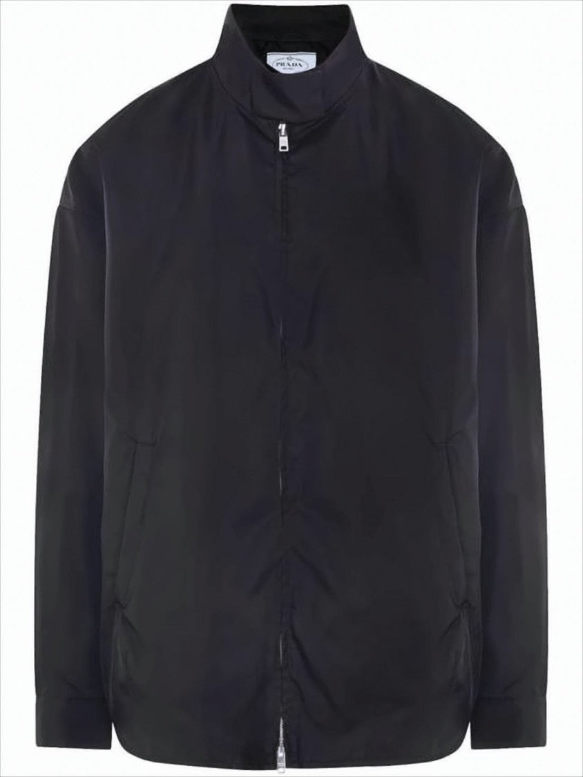 Prada Black Polyamide Jacket With High Collar