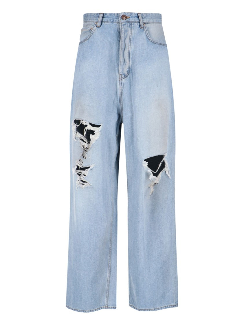 Balenciaga Classic Straight-Leg Blue Jeans With Five-Pocket Styling