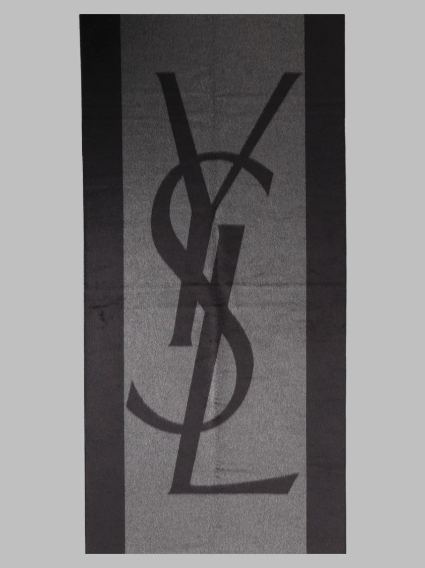 Saint Laurent Jacquard Silk Scarf With Bold Monogram Design