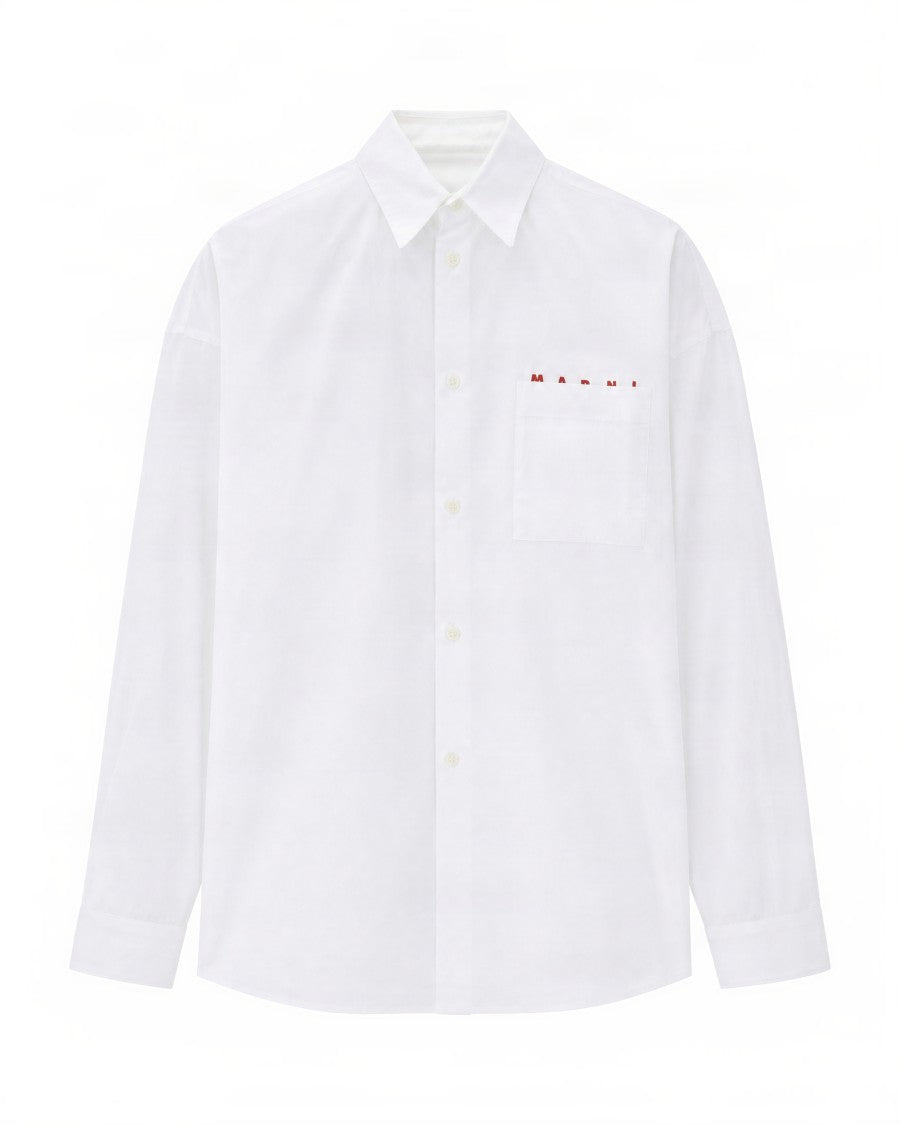 Marni White Poplin Organic Cotton Oversized Shirt