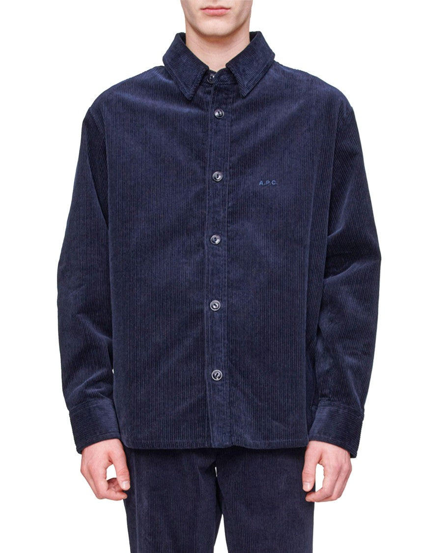 A.P.C. Bobby Corduroy Shirt Jacket With Classic Button Closure