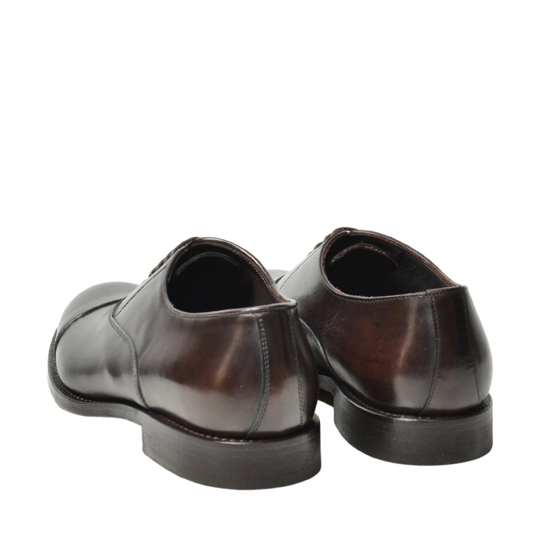 Peppe Migliore Brown Lace-Up Shoe With Stitched Toe Cap