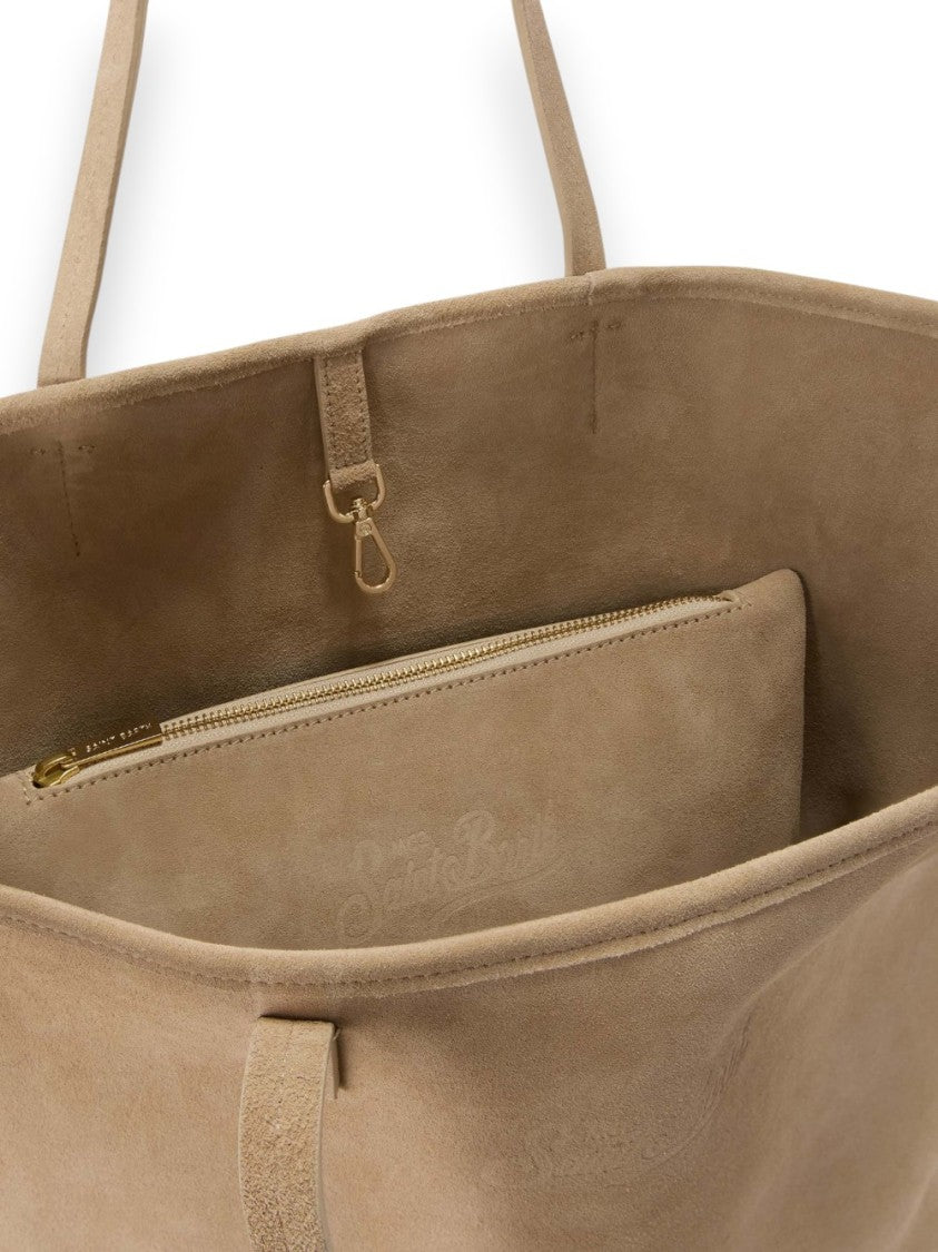 Mc2 Saint Barth Beige Suede City Crossbody Bag