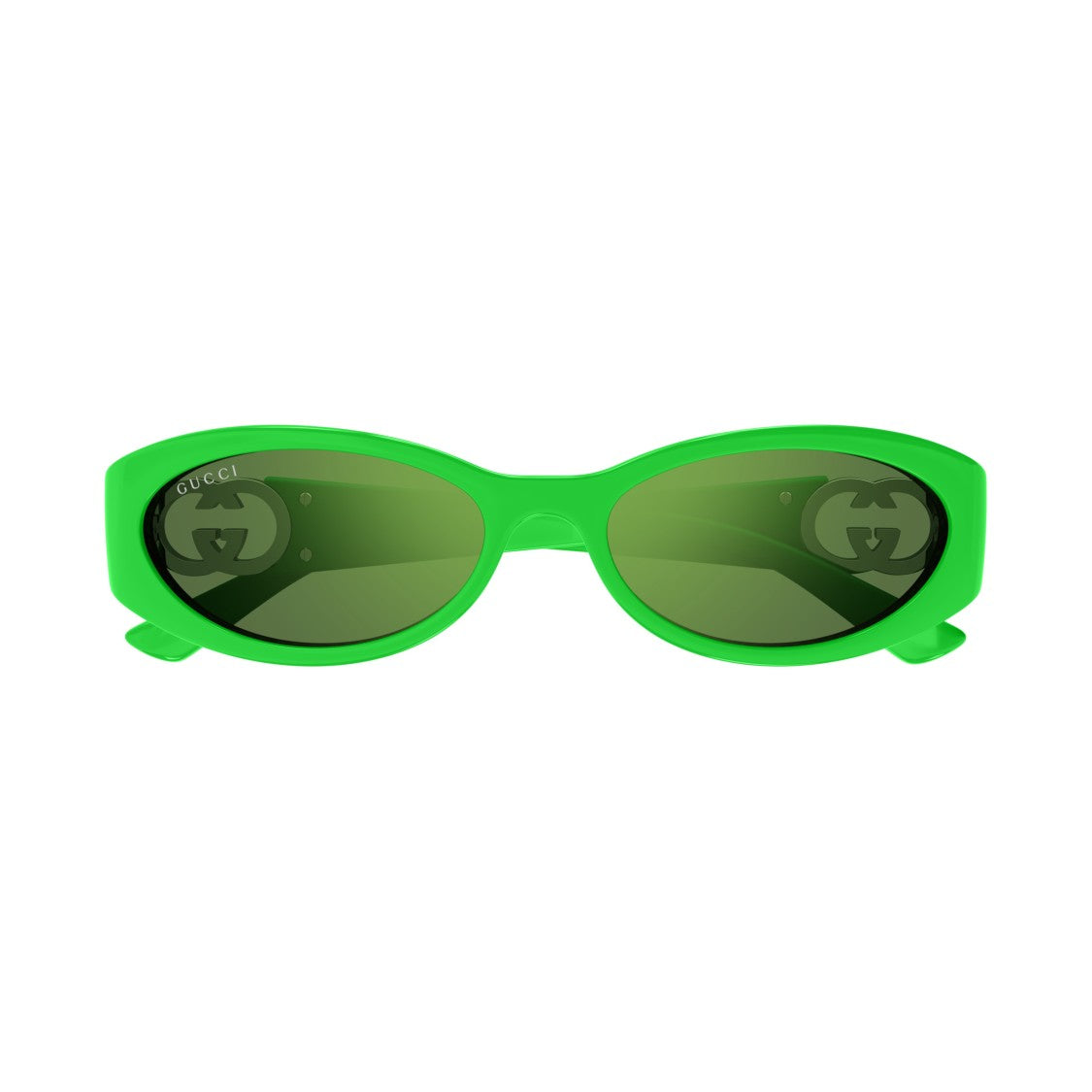 Gucci Gg1660s Bold Oval-Shape Green Sunglasses