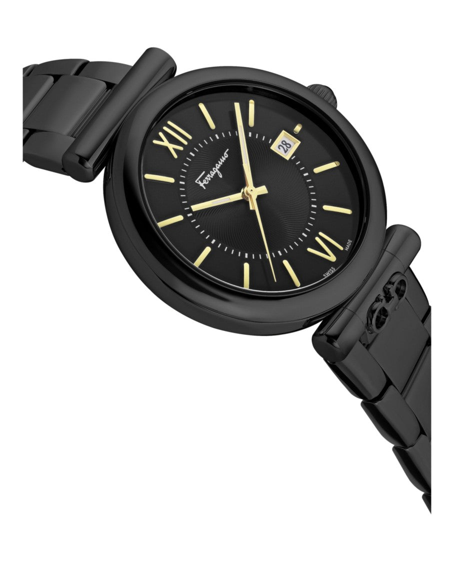Ferragamo Ferragamo Ora Watch With Black Guilloche Dial