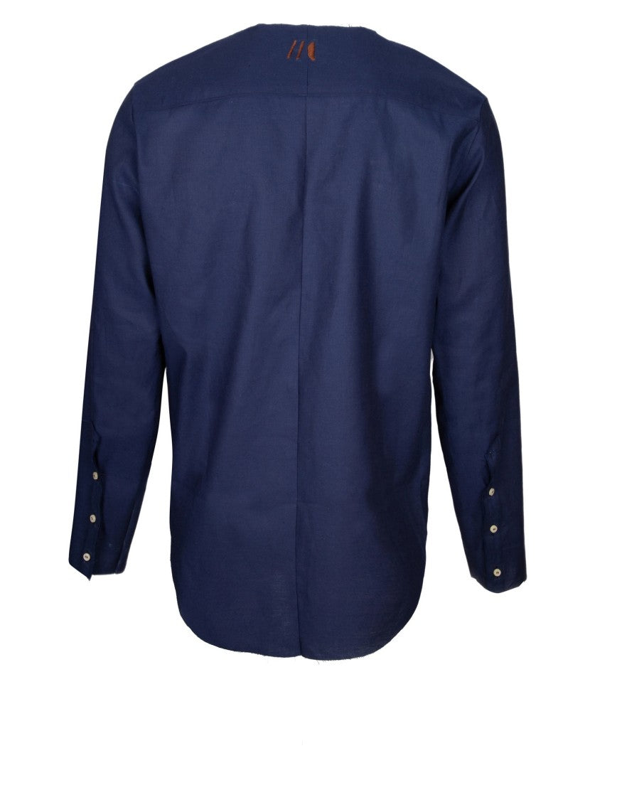 Marco Castelli Blue Long Linen Shirt