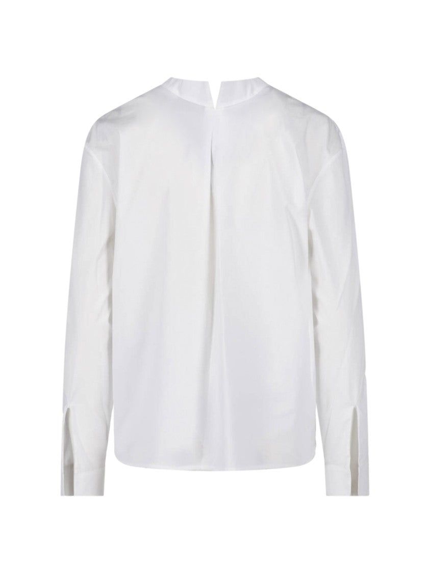 Sibel Saral White Hande Long-Sleeve Cotton Blouse