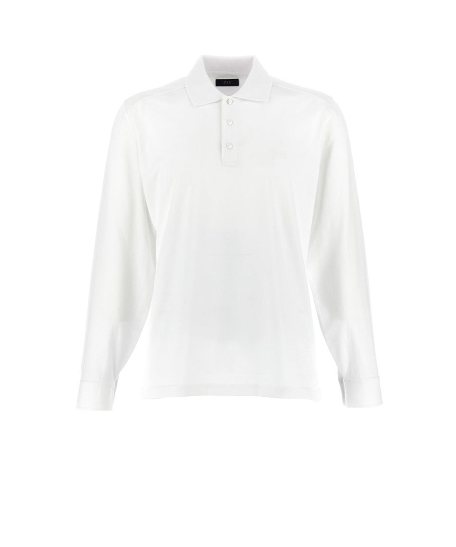 Fay Long-Sleeve Polo Shirt With Classic Collar