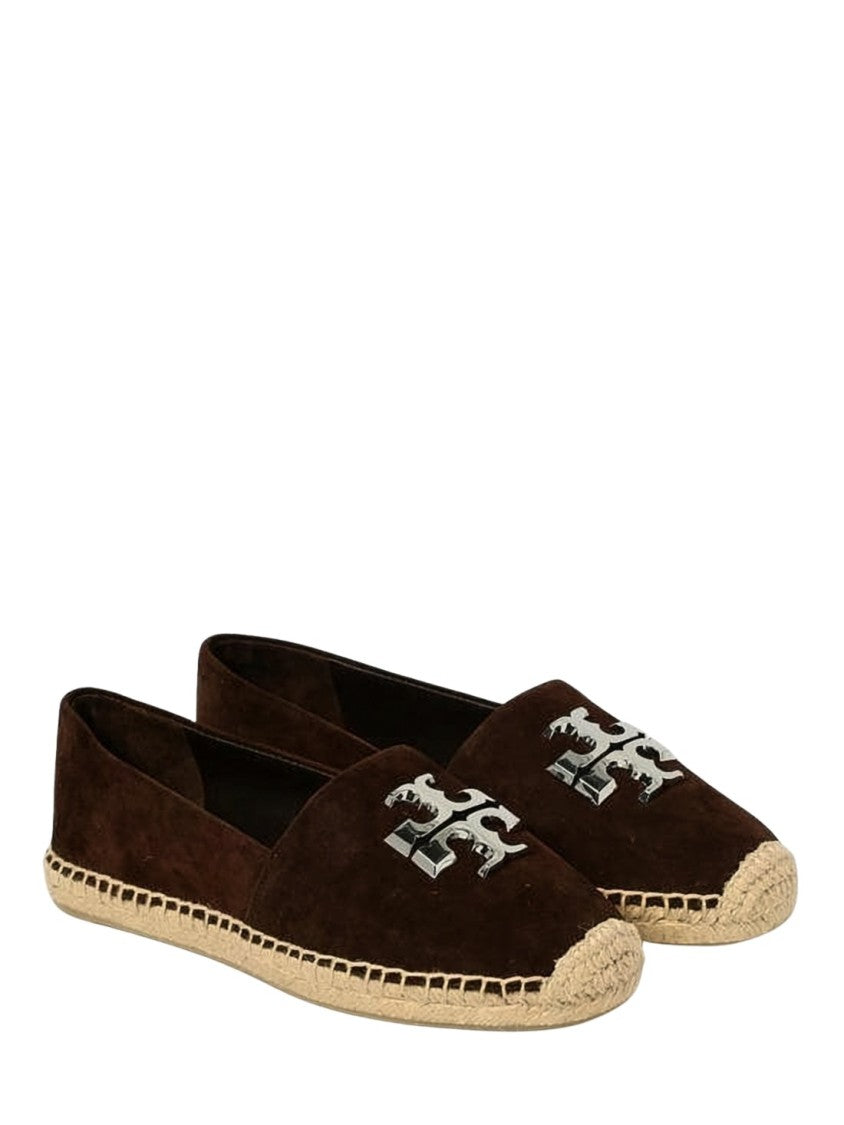 Tory Burch Espadrille-Style Flat Shoes With Metallic Logo Accents