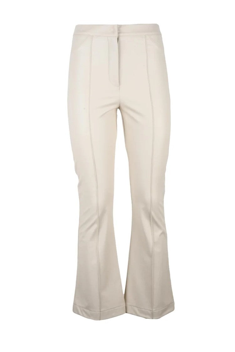 D. Exterior Slightly Flared White Trousers